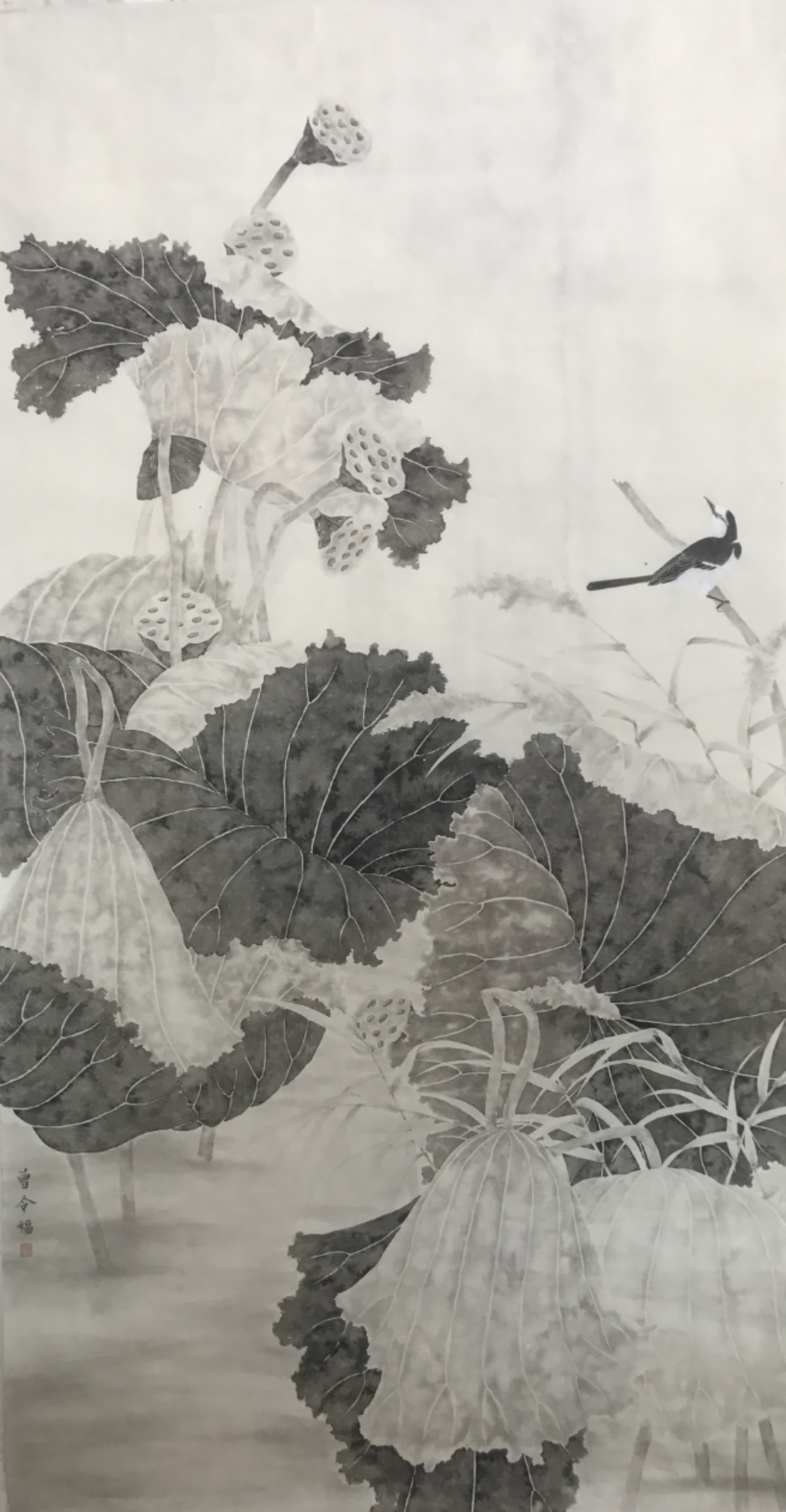 曾令福《晚秋荷趣》180cm×97cm_看图王.png